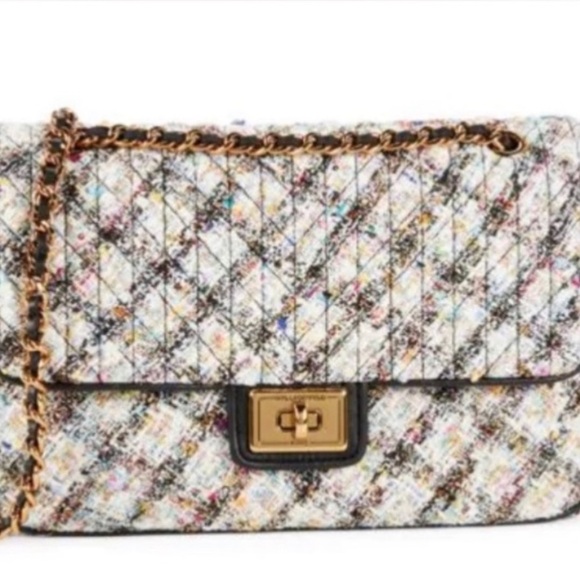 Karl Lagerfeld Paris Agyness Tweed Multi Flap Crossbody Bag Purse NWT $248 - Picture 2 of 8